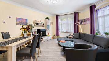 TV, DVD player, stereo