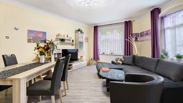 TV, DVD player, stereo