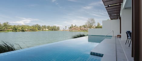Deluxe Apartment, Private Pool, Lake View | Terrace/patio
