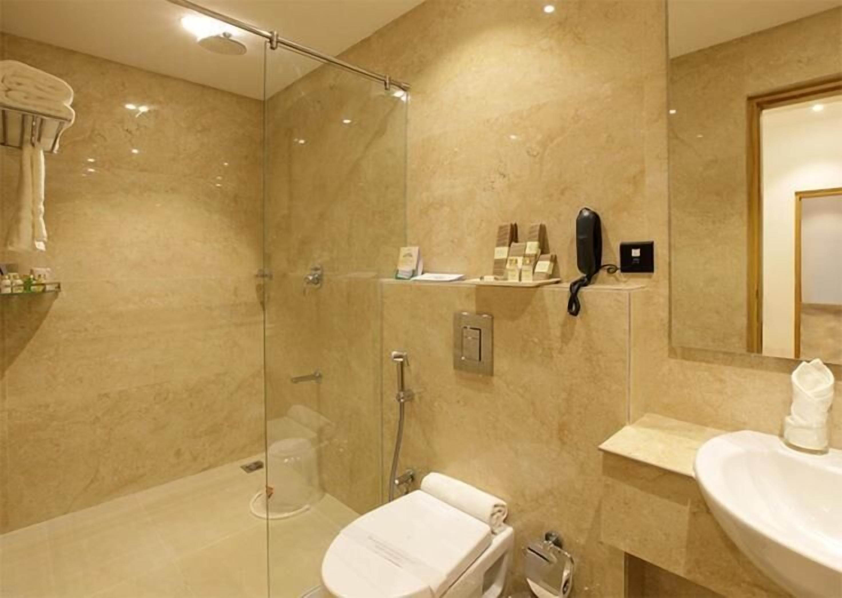 Ducha, jabón, shampoo, papel higiénico