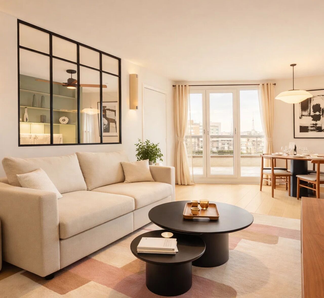 Cobertura luxo, vista para a cidade | Área de estar | Smart TV