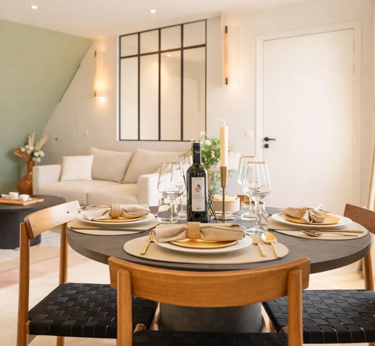 Deluxe-Penthouse, Stadtblick | Wohnbereich | Smart-TV