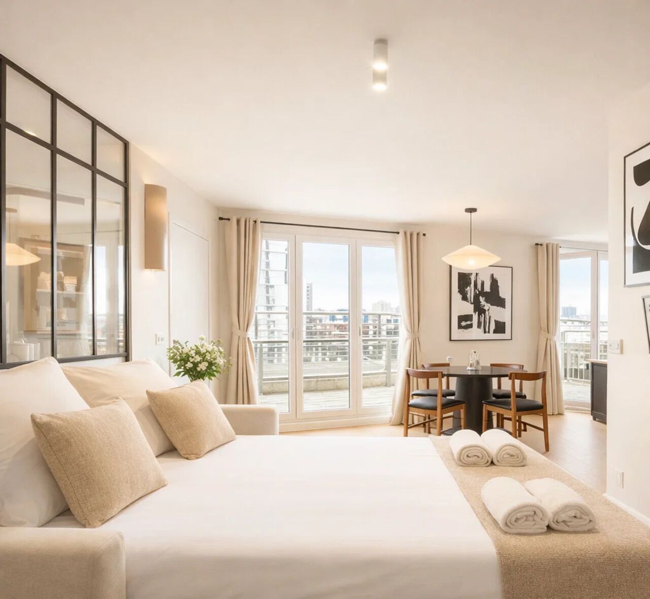 Cobertura luxo, vista para a cidade | Área de estar | Smart TV