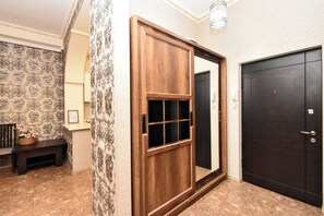 Blackout curtains, iron/ironing board, free WiFi