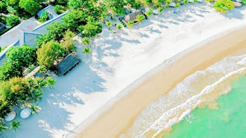 Private beach, white sand, free beach shuttle, beach bar