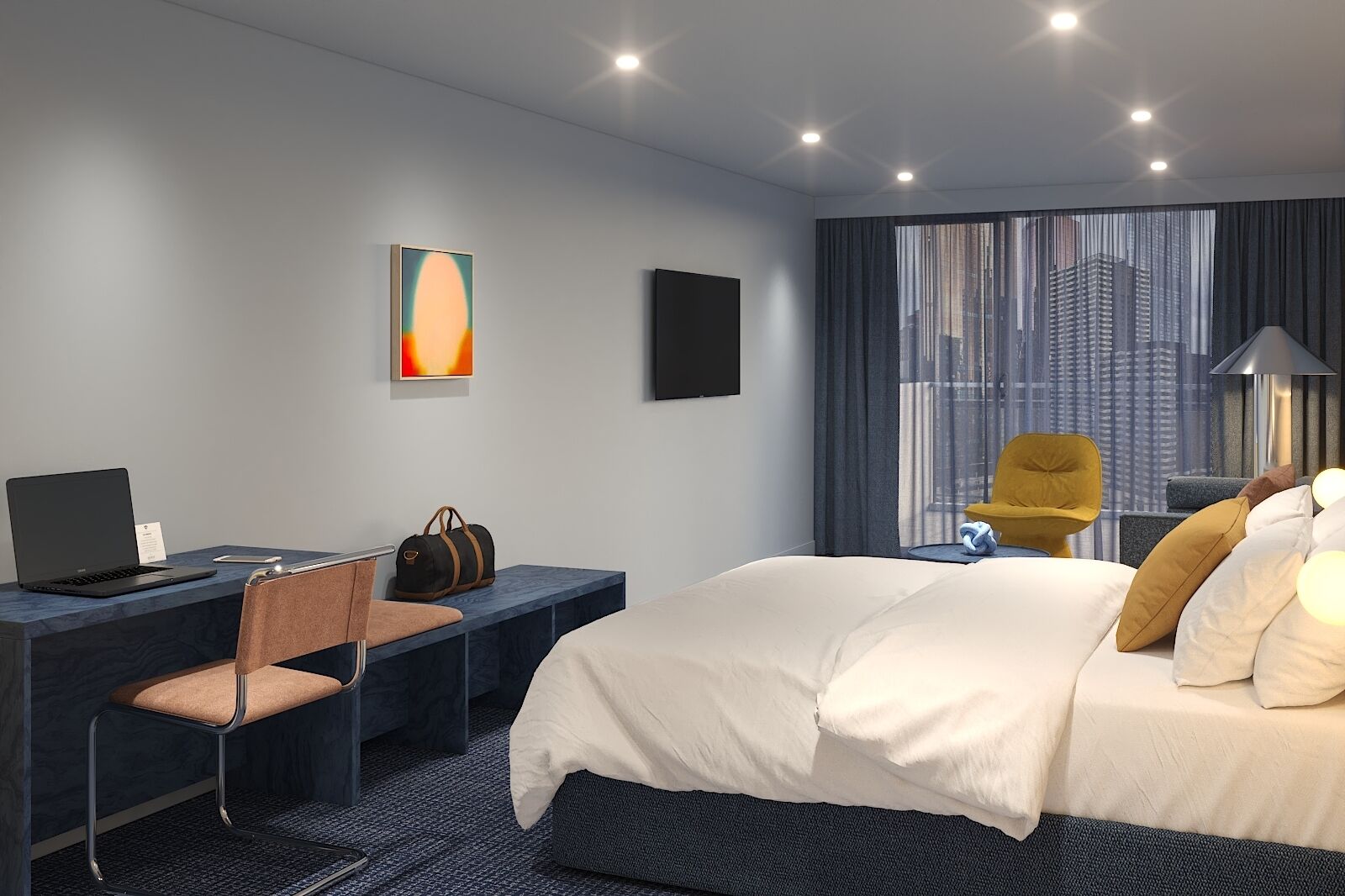 Premium bedding, down duvets, pillow-top beds, in-room safe