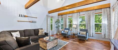 Televisor, llar de foc i oficines