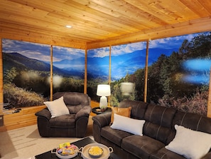 Smart TV, fireplace, video games, table football