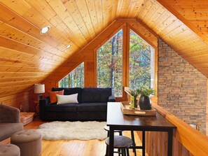 Smart TV, fireplace, video games, table football