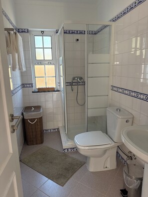 Shower, hair dryer, bidet, soap