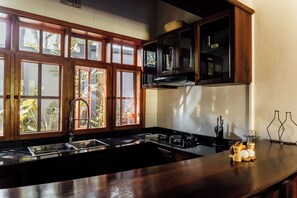 Deluxe Cottage, 2 Bedrooms, Private Pool, Garden View | Private kitchen | Coffee/tea maker, electric kettle