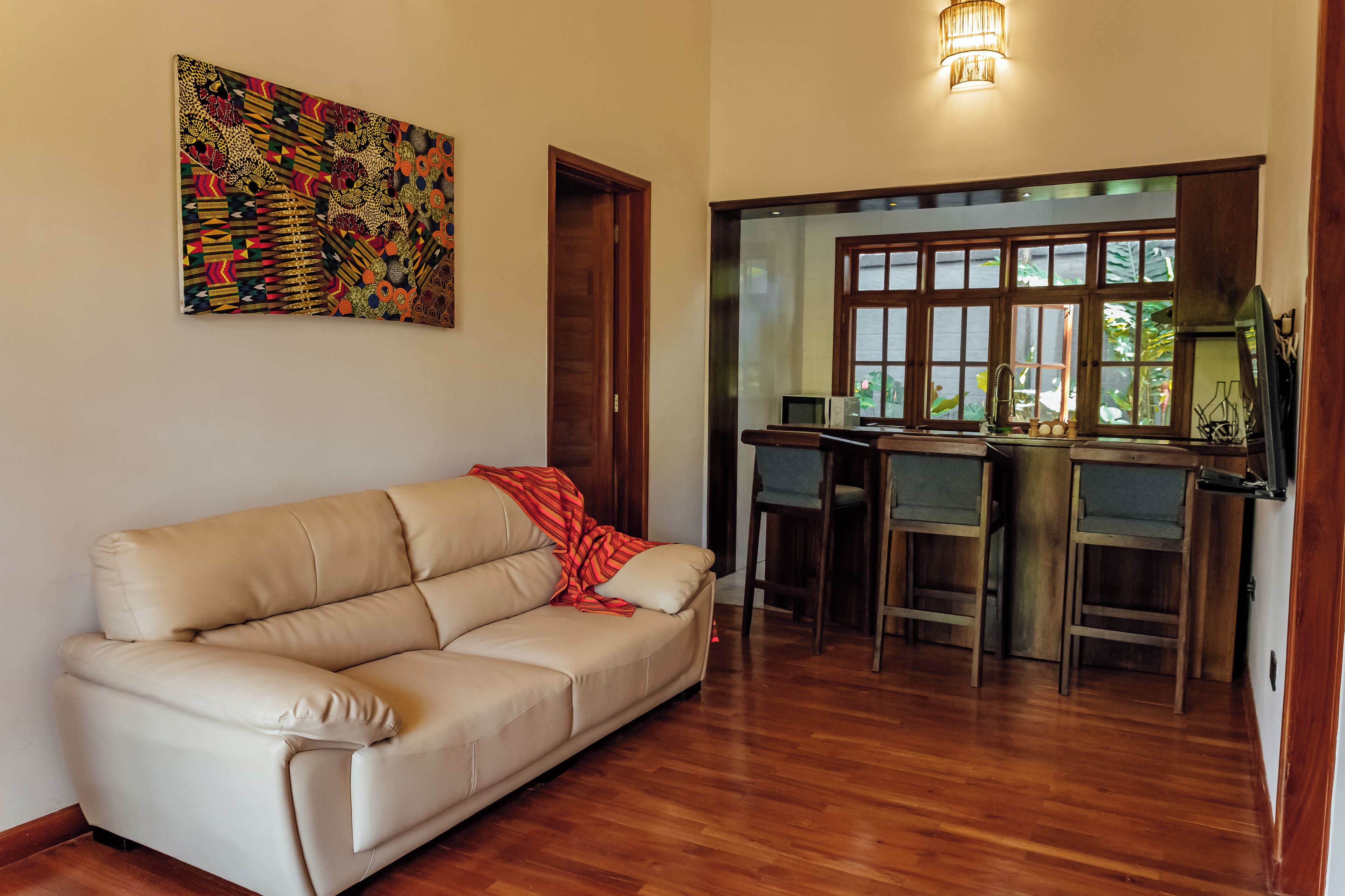 Deluxe Cottage, 2 Bedrooms, Private Pool, Garden View | Living area | 40-inch LCD TV with satellite channels