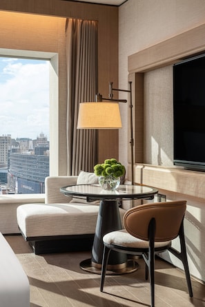 In-room safe, desk, laptop workspace, blackout drapes