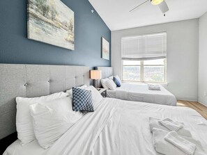 2 bedrooms, iron/ironing board, WiFi, bed sheets