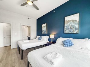 2 bedrooms, iron/ironing board, WiFi, bed sheets