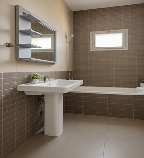Apartment | Bathroom | Free toiletries, hair dryer, towels, soap