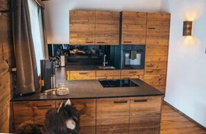 Kühlschrank, Ofen, Geschirrspüler, Wasserkocher mit Kaffee-/Teezubehör