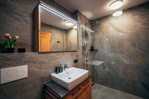 Dusche, Haartrockner, Handtücher