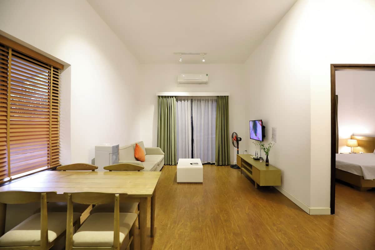 Deluxe Apartment, 1 Bedroom, City View | Desk, laptop workspace, blackout drapes, free WiFi