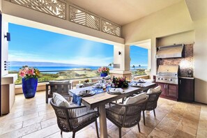 Outdoor dining - Ocean View 3-Bedroom Villa at The Resort at Kapalua Bay Housekeeping, Spa, Rental Car Included! MON-6302 (Lahaina)