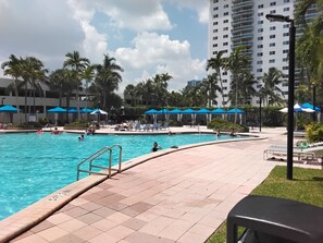 Outdoor pool - 2 bedroom plus den in Sunny Isles Beach 5 minute walk to the beach. (Sunny Isles Beach)