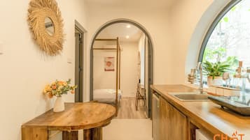 Family Double Room, City View | Desk, laptop workspace, blackout drapes, free WiFi