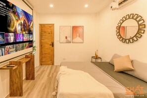 Family Double Room, City View | Desk, laptop workspace, blackout drapes, free WiFi