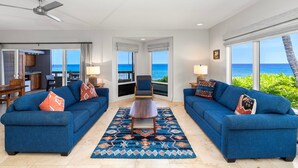 Condo, Berbilang Katil, Lanai, Ocean View (Kanaloa at Keauhou 2002) | Ruang tamu | 42 inci televisyen skrin rata dengan digital 