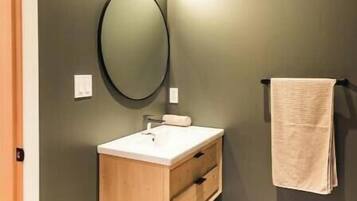 Hair dryer, towels, toilet paper