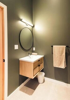 Hair dryer, towels, toilet paper