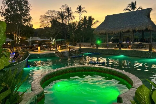 11 outdoor pools, pool umbrellas