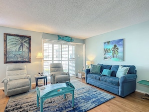 Condo, 1 King Bed with Sofa bed, Patio, Ocean View (Cottage By The Sea 146) | Living area