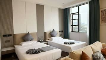 Business Double Room, Multiple Beds | In-room safe, desk, laptop workspace, blackout drapes