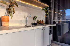 Cobertura, sacada, vista para a cidade | Terraço/pátio
