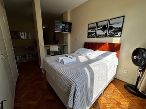 1 bedroom, iron/ironing board, bed sheets