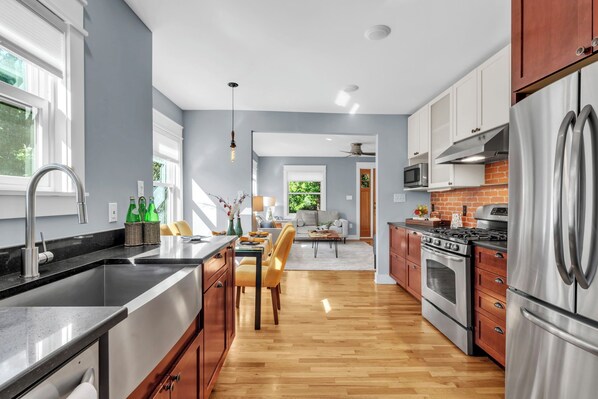 Microwave, oven, stovetop, dishwasher