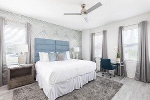 4 bedrooms, iron/ironing board, WiFi, bed sheets