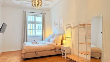 2 slaapkamers, een strijkplank/strijkijzer, wifi, beddengoed