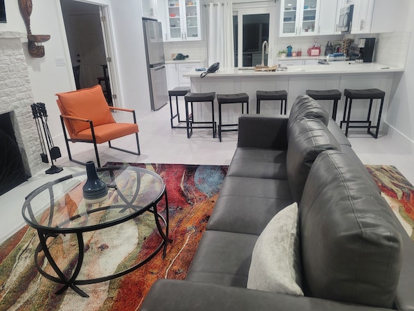 Smart TV, fireplace, printers
