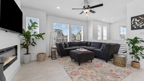 Smart TV, fireplace, printers