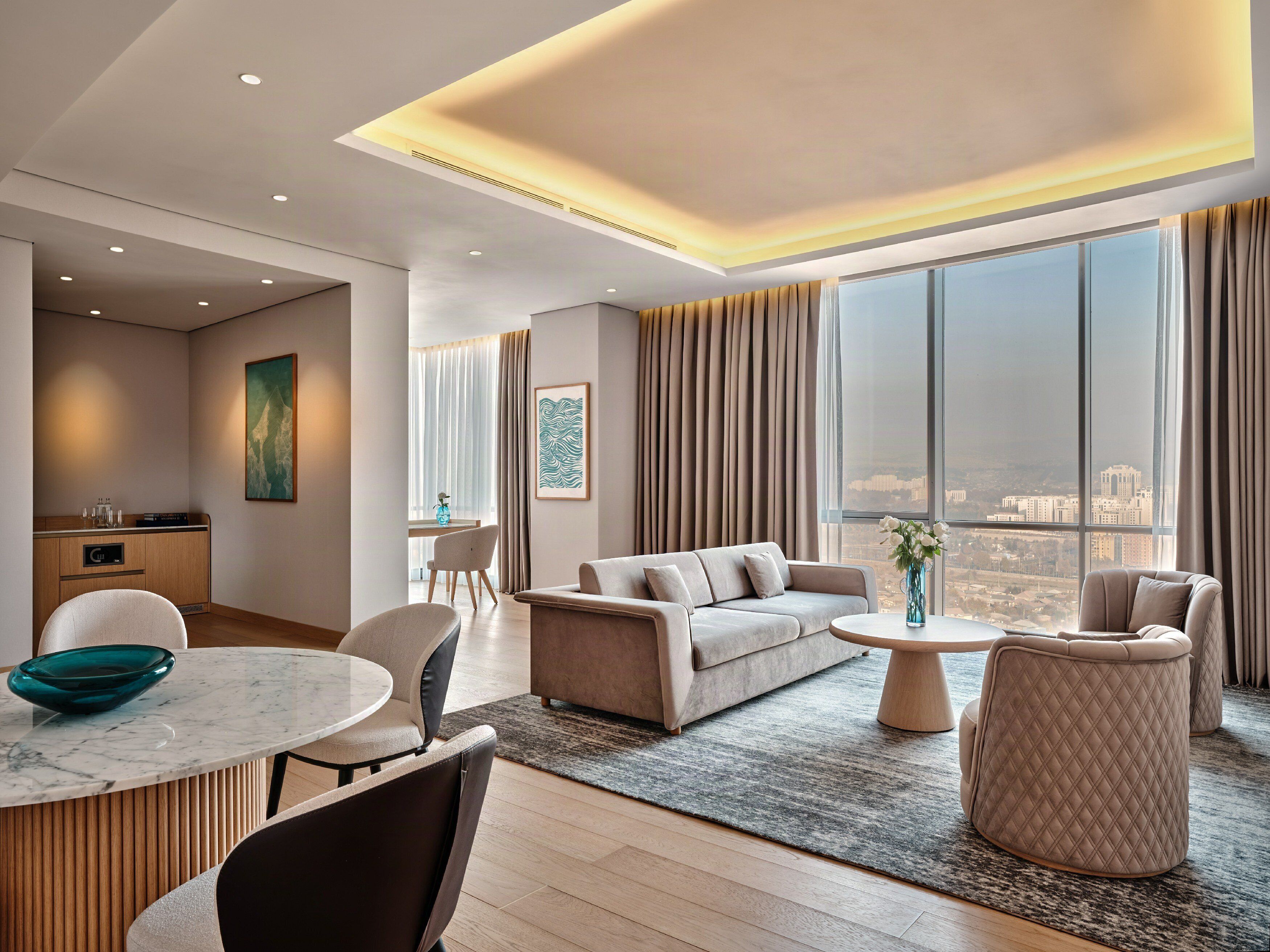 Minibar, in-room safe, desk, laptop workspace