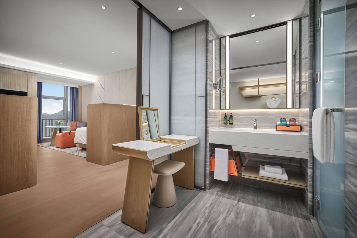 Standard Room, 2 Double Beds (Worklife) | Bathroom | Designer toiletries, hair dryer, bathrobes, slippers