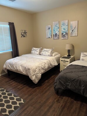 2 bedrooms, iron/ironing board, WiFi, bed sheets