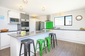 Microwave, oven, stovetop, dishwasher