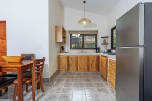 Fridge, microwave, coffee/tea maker, electric kettle