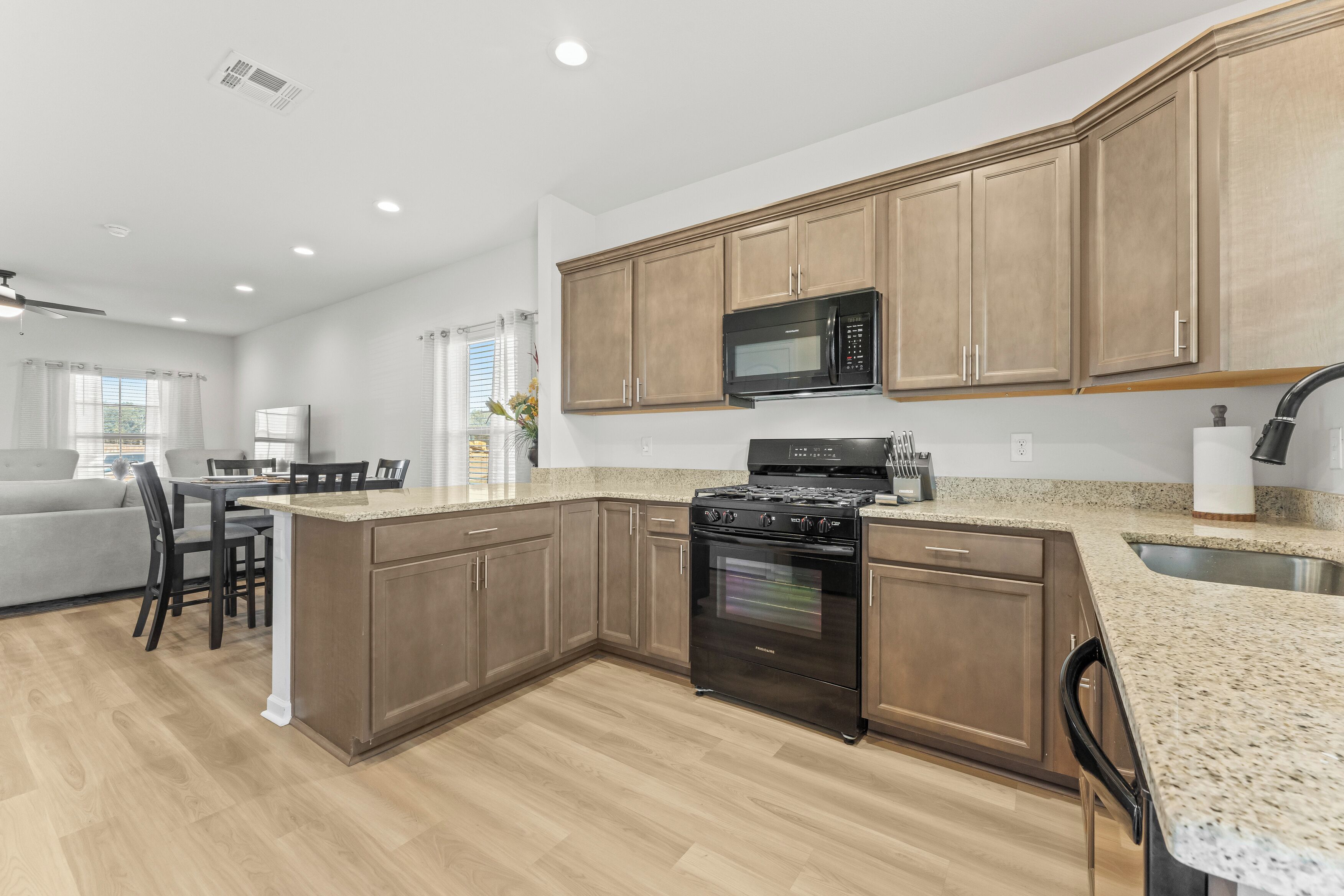 Microwave, oven, stovetop, dishwasher