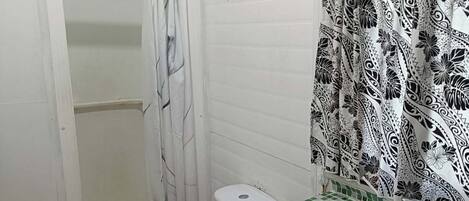 Bathroom | Shower, towels, soap, toilet paper