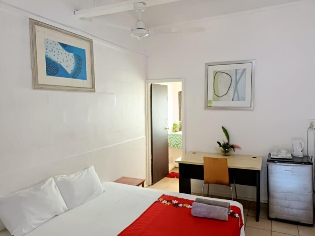 Desk, laptop workspace, iron/ironing board (on request), bed sheets