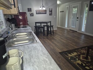 Microwave, stovetop, dishwasher, toaster
