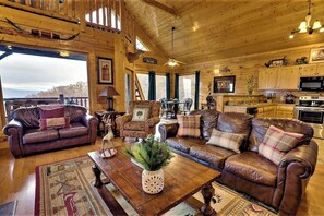 TV, fireplace, video games, DVD player